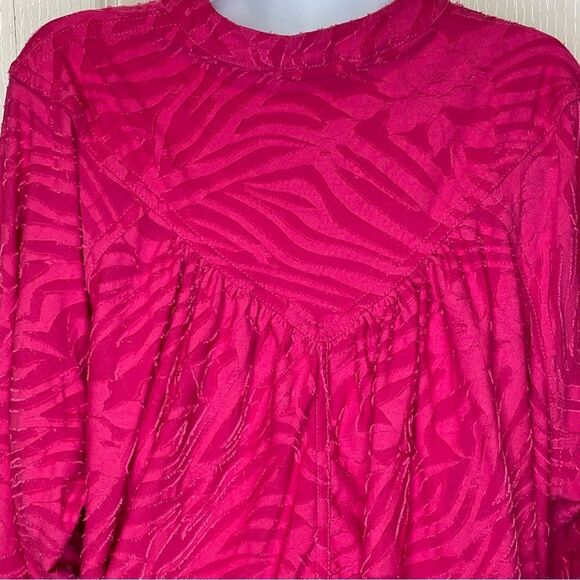 Free People Can’t Stop Dreaming Oversized Tunic Blouse Hot Pink Size Medium - Picture 8 of 14